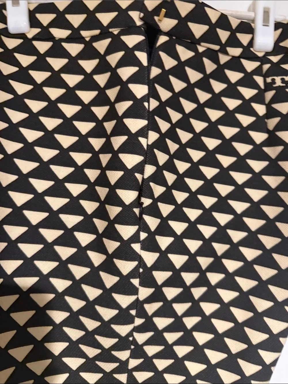 Tory Burch Black and Cream Triangle-Print Men’s Pants
